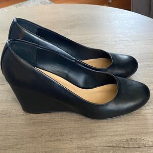 Call It Spring Classic Black Wedge Heels